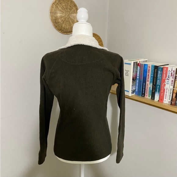 Mountain hardwear army green wool blend light weight full zip front jacket - Picture 2 of 6